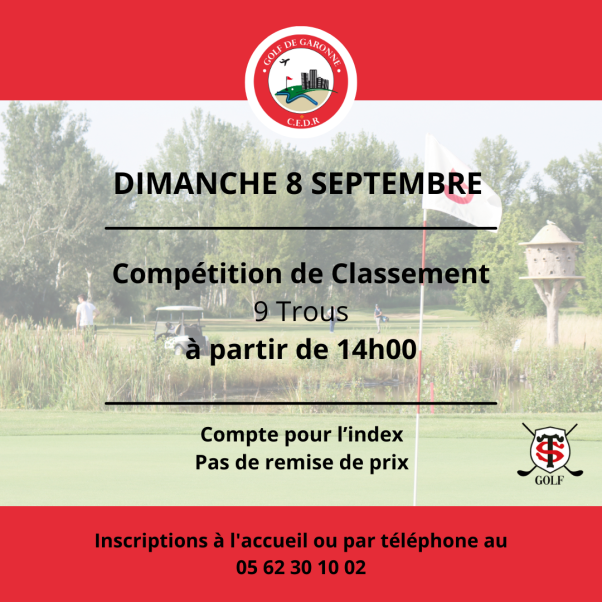 compétition golf dimanche 8 septembre 