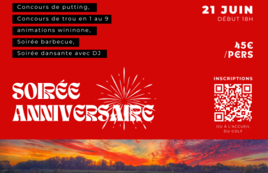 soirée anniversaire golf 5 ans